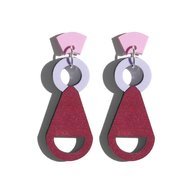 Martha Jean -Scalpture earrings - Burgandy