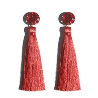 Martha Jean -Tassel Earrings - Red