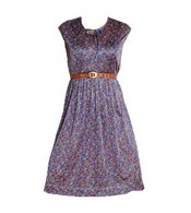 Vintage Purple Flower Bud Dress
