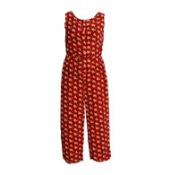 Vintage Red Maroon Floral Jumpsuit