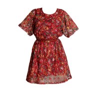 Vintage Red Wine Lace Dress 