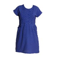 Vintage Blue & White Polka Dot Dress with Pockets
