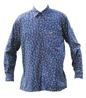 Vintage Blue Paisley Print Shirt