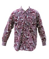 Vintage Red Geometric Cord Shirt