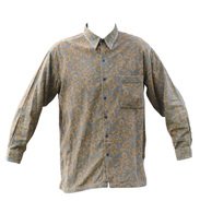 Vintage Green and Caramel Print Cord Shirt