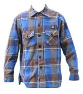 Vintage Blue and Brown Check Wool Jacket
