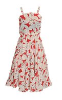 Vintage Red & Cream Maple Leaf Dress