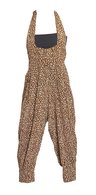 Vintage Chocolate Pig Print Jumpsuit