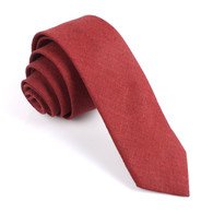 OTAA Red Maroon Slub Linen Skinny Tie