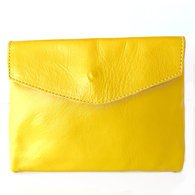 Golden Ponies Accessories - Envelope Clutch in Yellow Leather