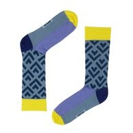 Marcello - Grey & Blue Ripples Socks