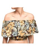 Vintage Brown Tropical Boho Top